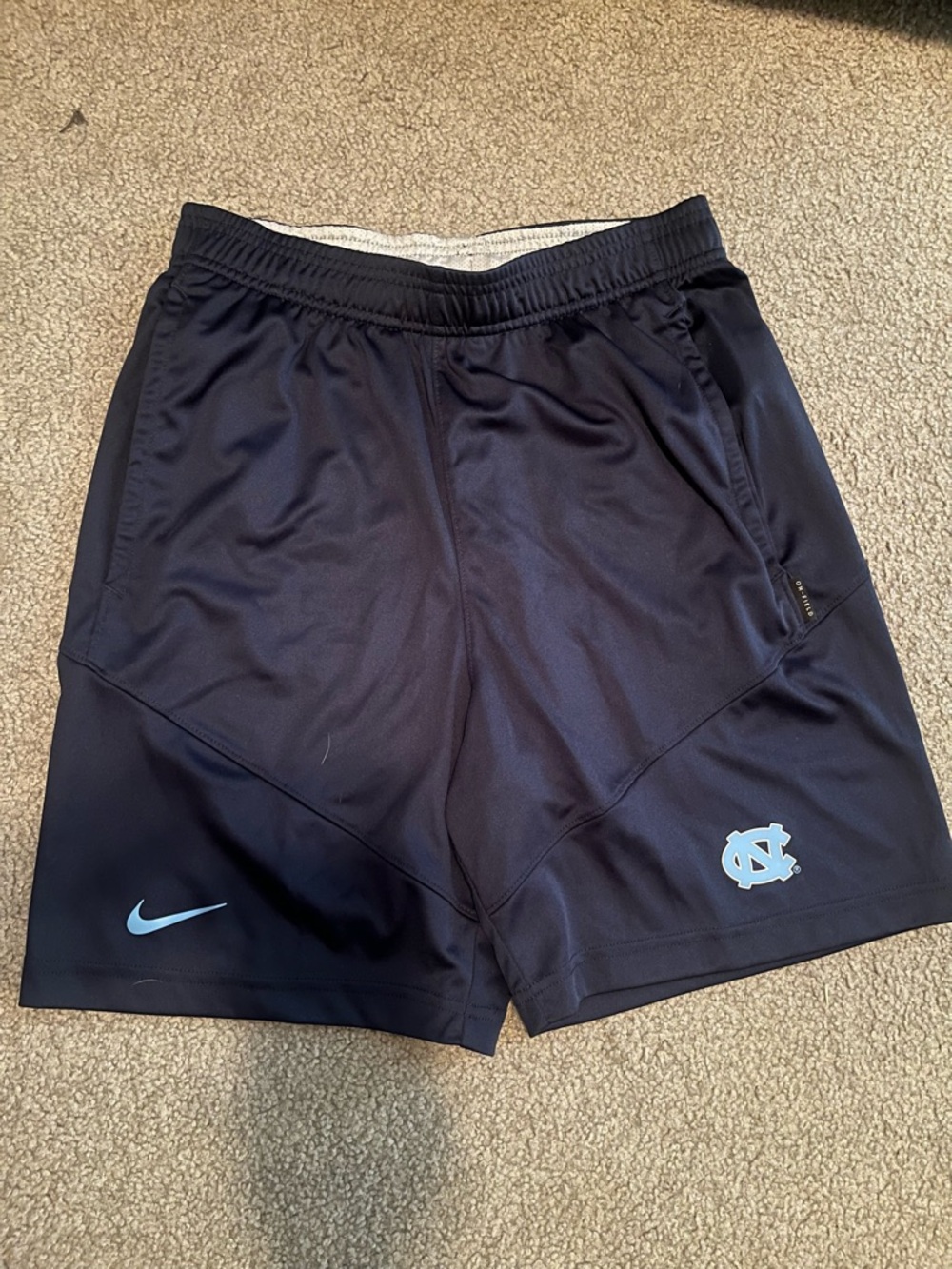 Nike Men’s Navy Athletic Shorts with Light Blue Logos